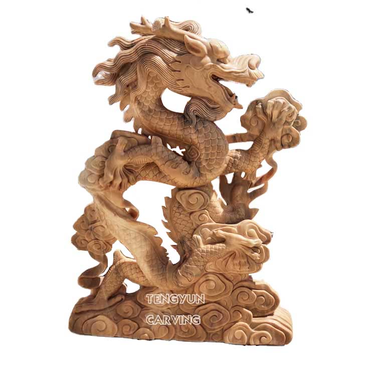 Rzeźba smoka z chińskiego marmuru (11)
