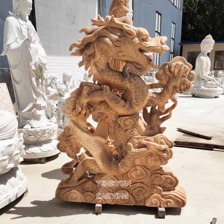 Escultura de drac de marbre xinès (6)