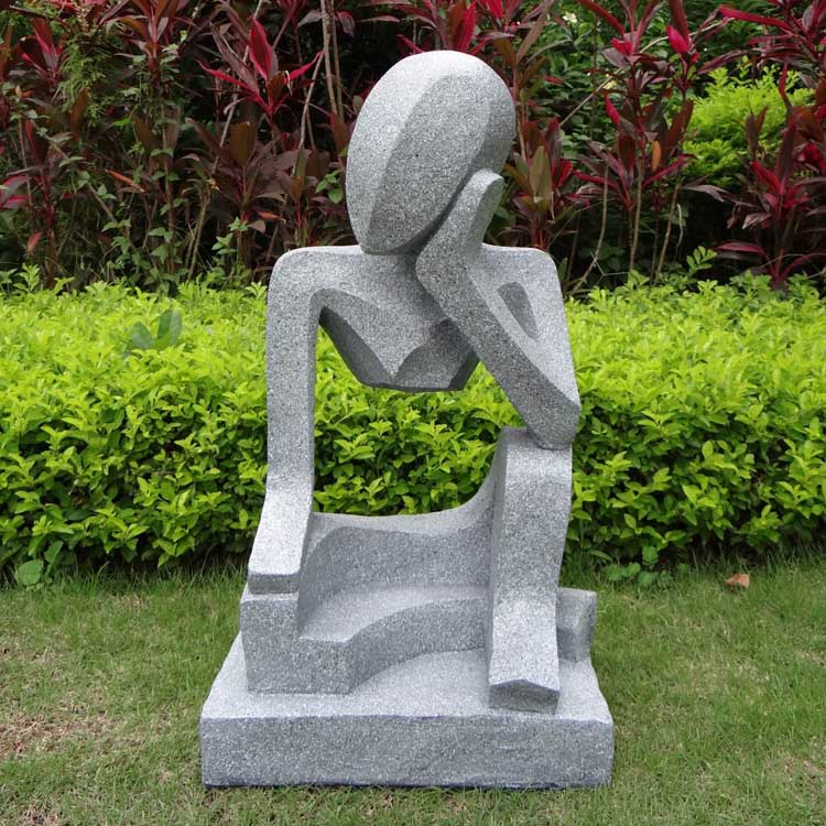 Garden Decorative Stone Granite Abstract Human Statue (2)