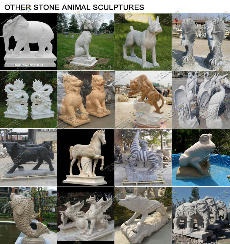 Esculturas de animais de pedra de leão em mármore de jardim (6)