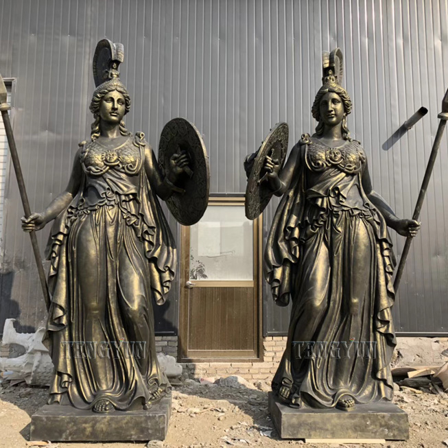 Estatua de gran tamaño da Grecia antiga Estatua de Atenea de fibra de vidro (13)