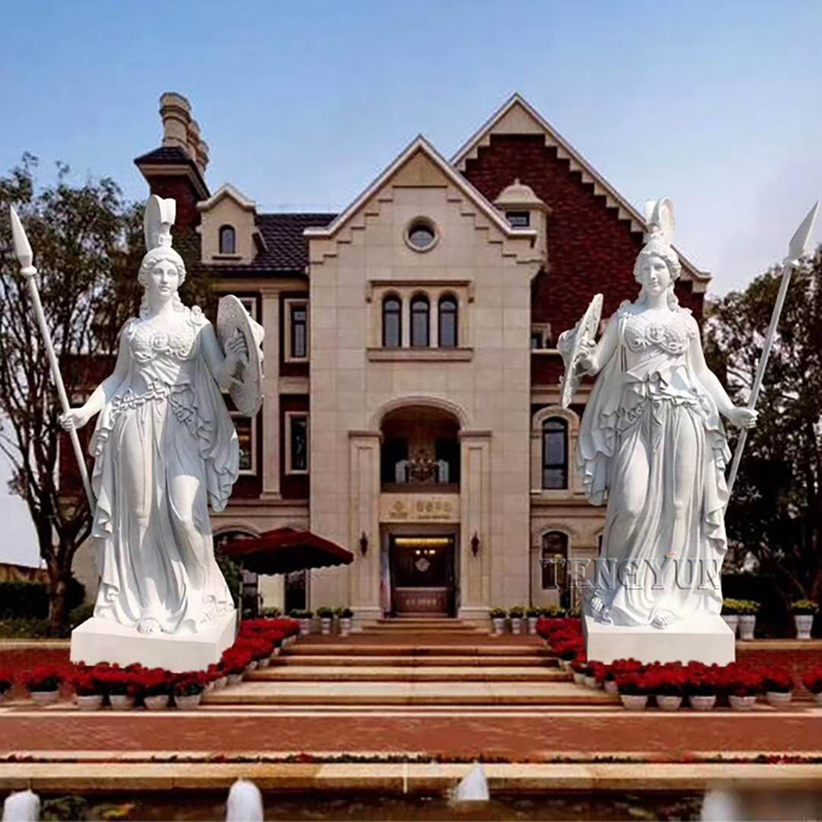 Estatua grega antiga de gran tamaño Estatua de Atenea de fibra de vidro (2) 1