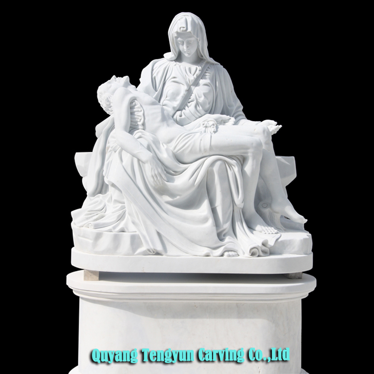 Liela izmēra marmora Pieta statuja Reliģiskā katoļu statuja (1)