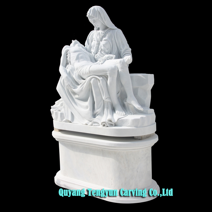 Ири өлчөмдөгү мрамор Пиета айкели диний католик статуясы (2)