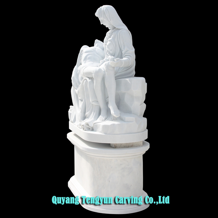Liela izmēra marmora Pieta statuja Reliģiskā katoļu statuja (3)