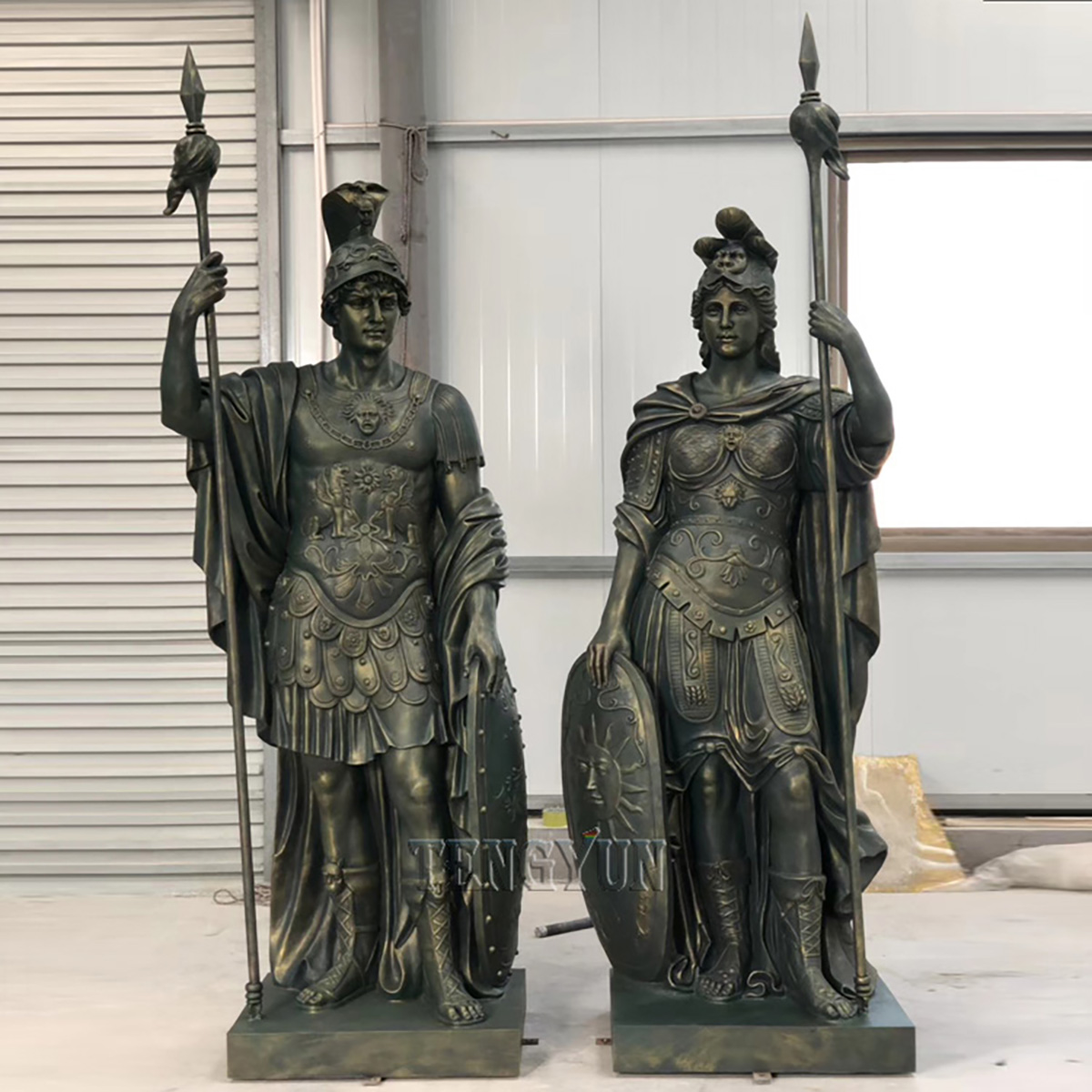 Dzīvā izmēra stikla šķiedras romiešu karavīru statujas (15) 1
