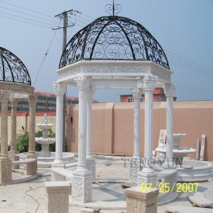 Utendørs hage Stort lysthus i marmor til dekorasjon (1)