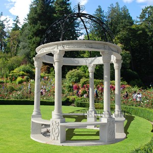 Gazebo de mármol grande para jardín al aire libre para decoración (6)