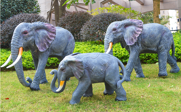 Tengyun fiberglass patung gajah (1)