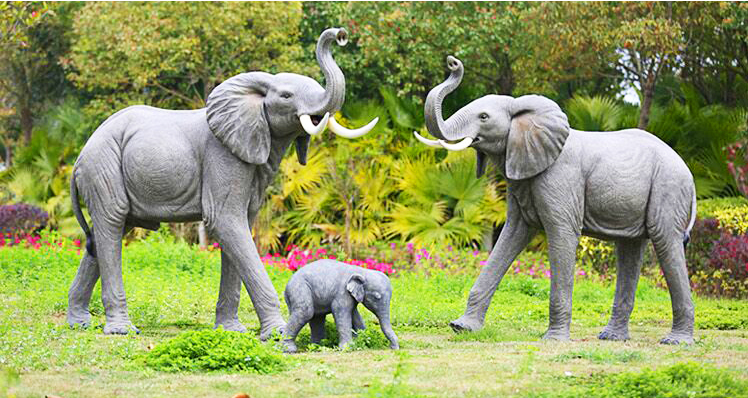 Tengyun fiberglass patung gajah (6)