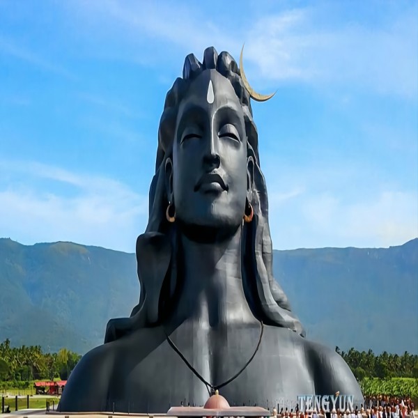 Wit Marmer Lord Of Shiva Hindoeïsme Standbeeld (11)(1)