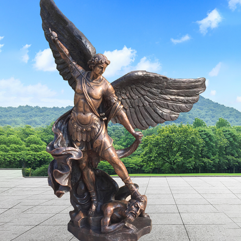 st-michael-the-archangel-statue-in-garden