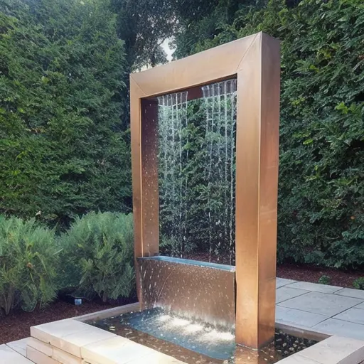 304 Stainless Steel Curtain Water Feature Outdoor Metal Waterfall Water Fountains For Sale