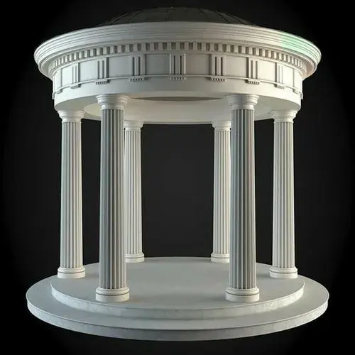 All Stone Manufacturering Magnificent Carrara White Marble Pavilion With Fluted Roman Pillars