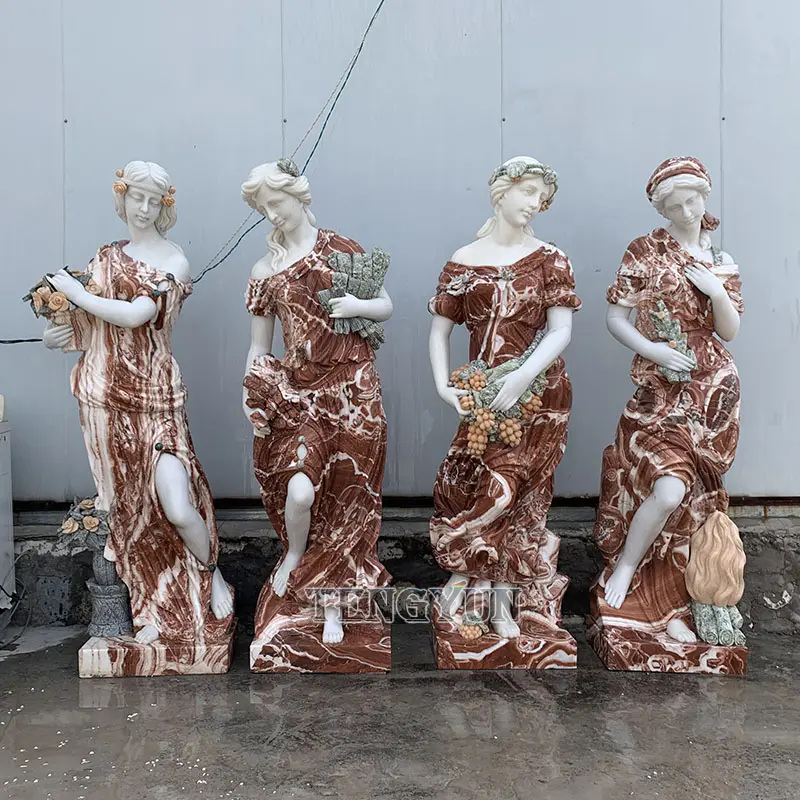 Beautiful Natural Marble Carved Four Season Statue Stone Four Seasons Statues For Sale