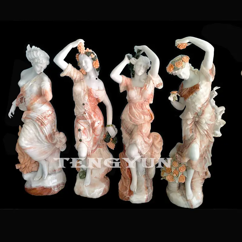Beautiful Natural Marble Carved Four Season Statue Stone Four Seasons Statues For Sale