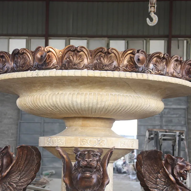 Bronze and marble fountain statue