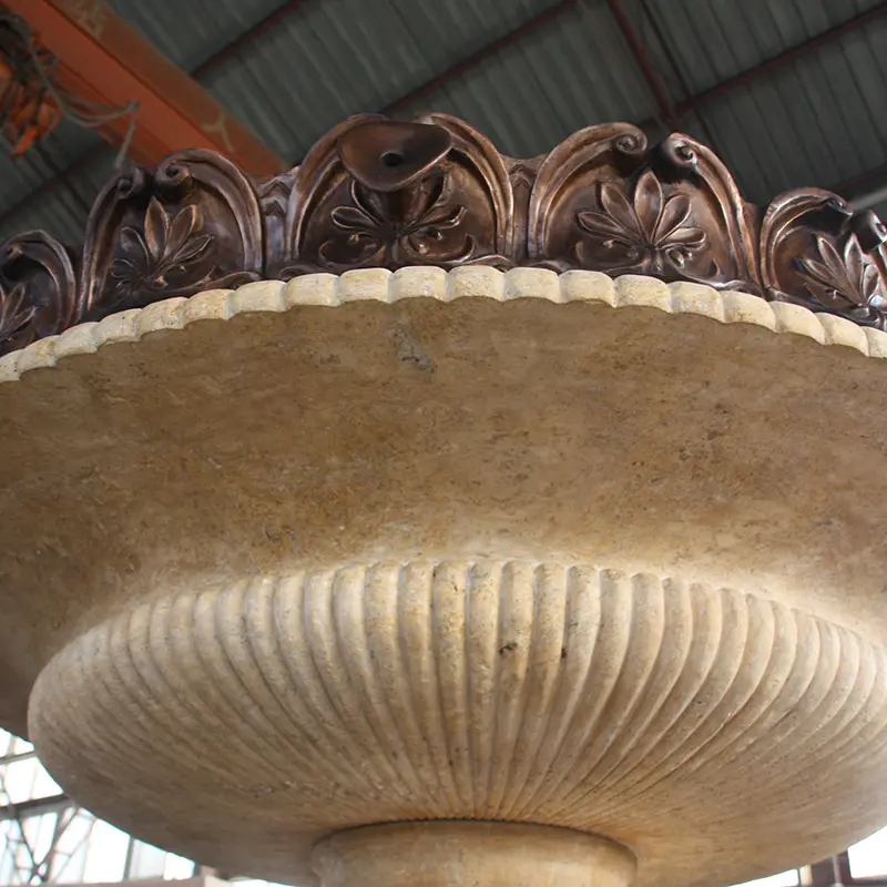 Bronze and marble fountain statue