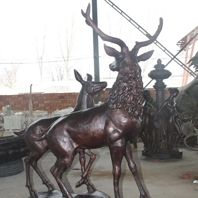 Bronze deer statue