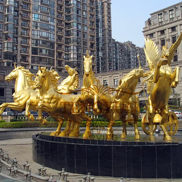 Bronze horse with carriage chariots