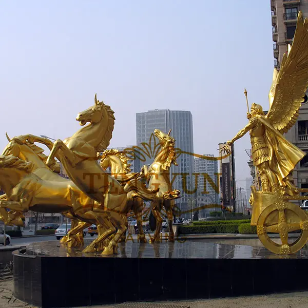 Bronze horse with carriage chariots