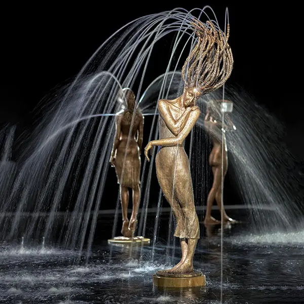 Bronze lady water fountain