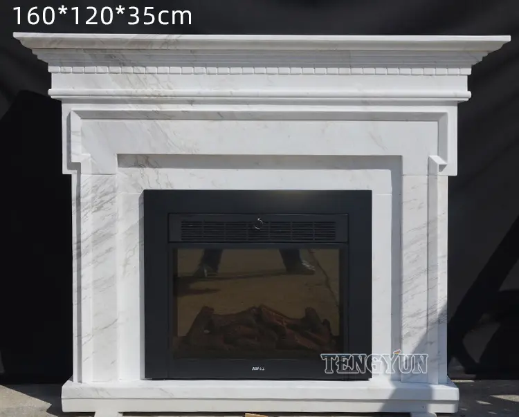 Cheap Fireplace Surround Mantel China Marble Modern Simple Western White Marble Fireplaces For Sale