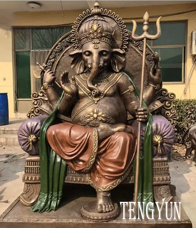 China Factory Bronze Multi Armed Ganesha Statue Big Metal Brass Lord Ganesh Sculpture Price