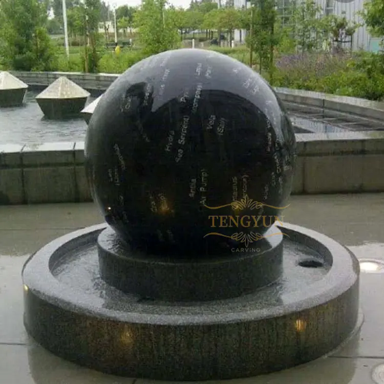 China Factory Outdoor Park Square Large Natural Stone Hand Carving Granite Fengshui Ball Marble Water Fountain