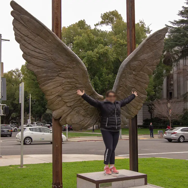 Custom Famous Large Size Bronze Wings Of The City Sculpture