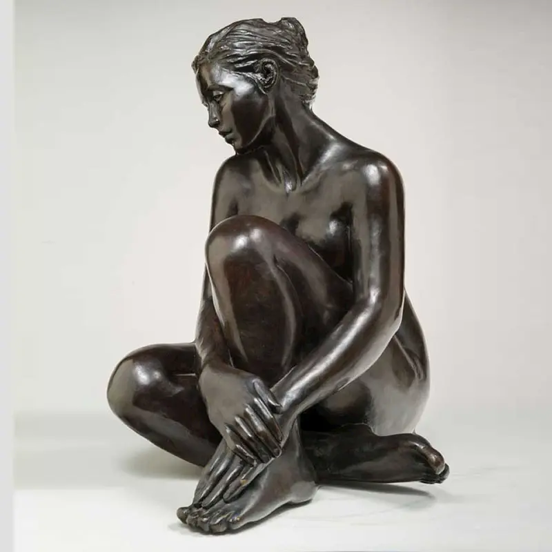 Custom Famous Life Size Bronze Nude Lady Statue Home Decorative Sitting Woman Naked Sculpture