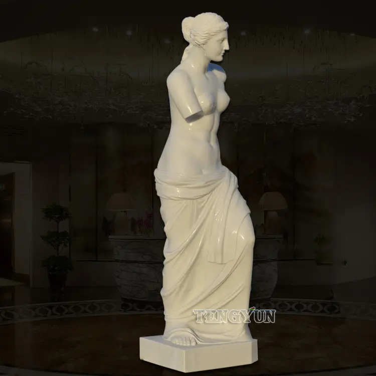 Custom Famous Natural White Marble Venus De Milo Statue Life Size Stone Antique Female Sculptures