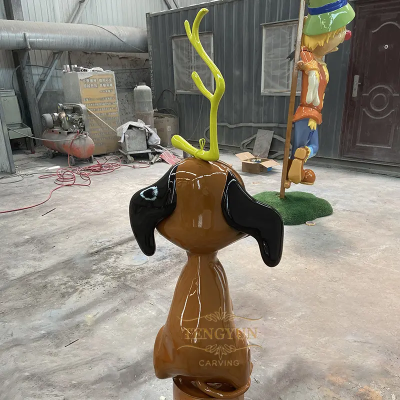 Custom Made Life Size Grinch Dog Fiberglass Sculpture For Christmas Decoration