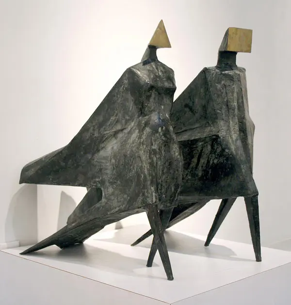 Custom Made Modern Abstract Figure Statues Park Decor Bronze Cast Lynn Chadwick Sculpture For Sale