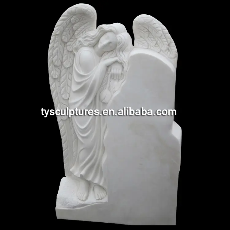 Famous Cemetery Weeping Sad Angel Marble Statue Tombstone Stone Kneeling Gravestone For Grave