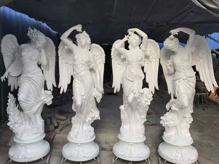Fiberglass Four Season Goddess Statues Home Decorative Resin Angel Season Sculptures For Sale