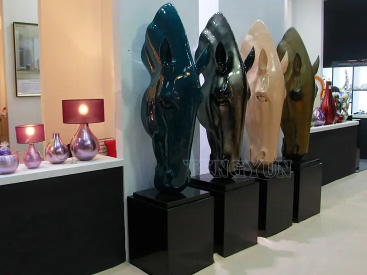 Fiberglass Large Size Horse Head Sculpture For Home Decoration