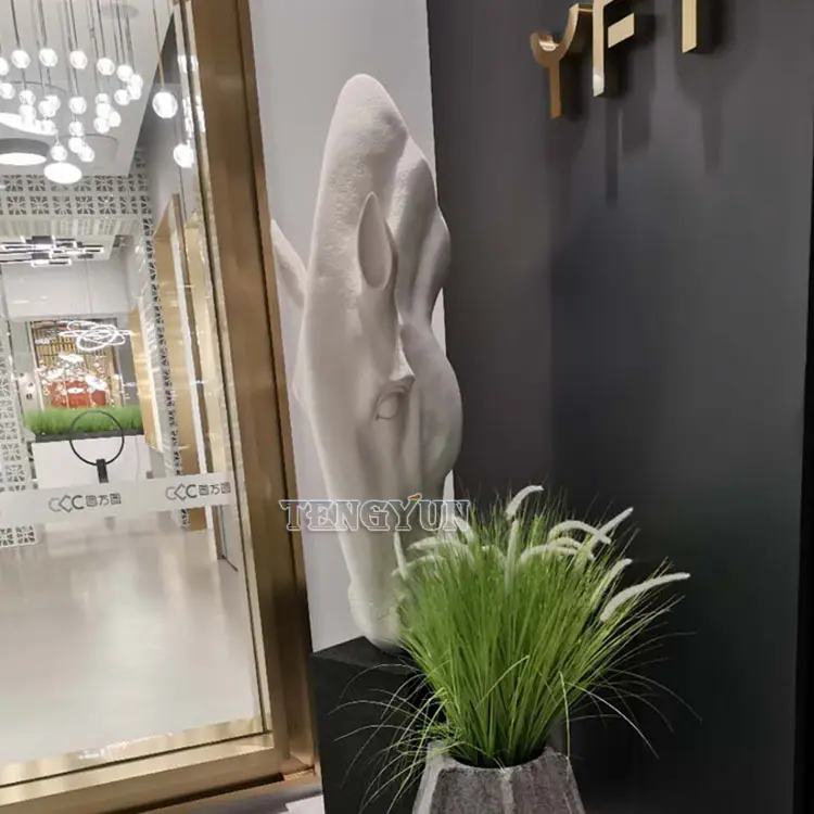 Fiberglass Large Size Horse Head Sculpture For Home Decoration