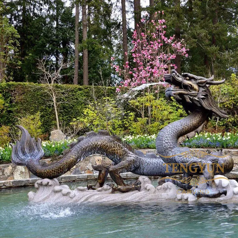 Garden Decorative Bronze Dragon Outdoor Water Fountain For Sale
