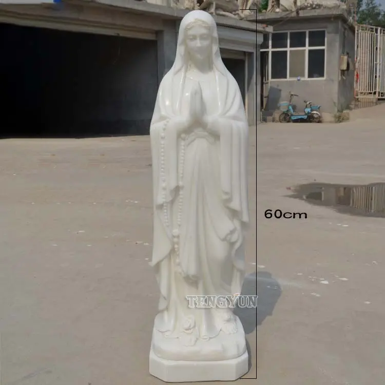Garden Decorative Christian Religious Statues Stone Marble Life Size Blessed Virgin Mary Sculpture