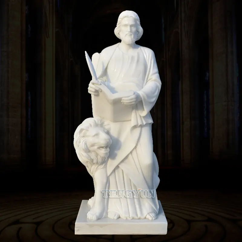 Garden Decorative Stone Twelve Apostles Sculptures Marble Four Saints Statues