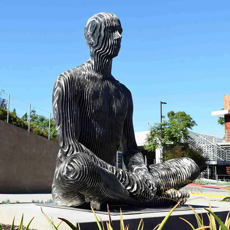 Garden Decorative Stainless Vanishing Modern Human Statues For Sale