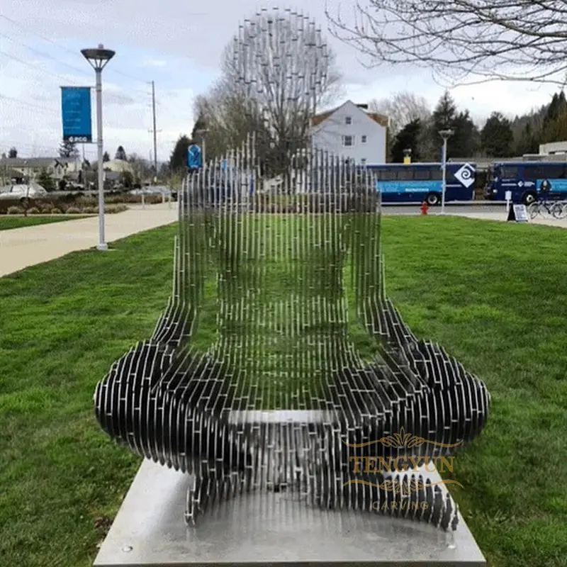 Garden Decorative Stainless Vanishing Modern Human Statues For Sale