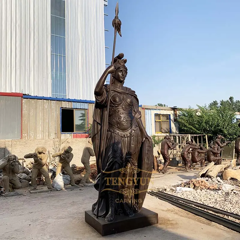 Garden Outdoor Decor Large Size Female Bronze Warrior Statue For Sale