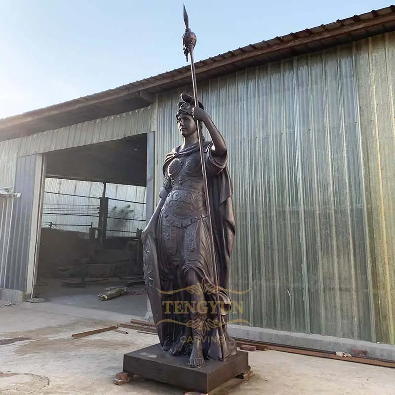 Garden Outdoor Decor Large Size Female Bronze Warrior Statue For Sale