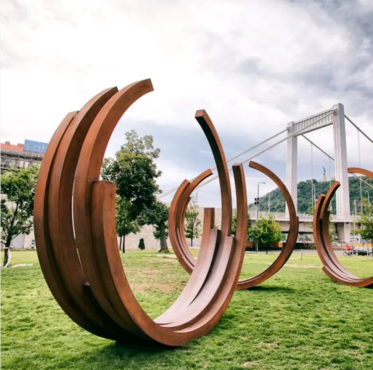 Garden Outdoor Decorative Metal Carbon Steel Annuel Ornamental Corten Steel Sculpture For Sale