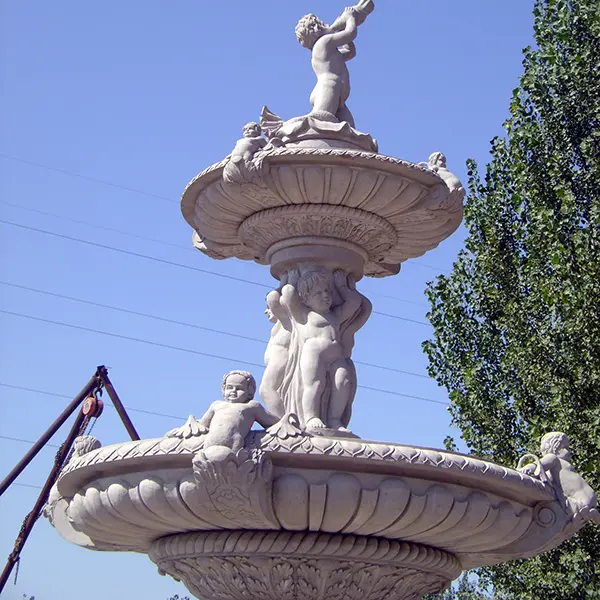 Graden villa ornament marble stone carved faountain