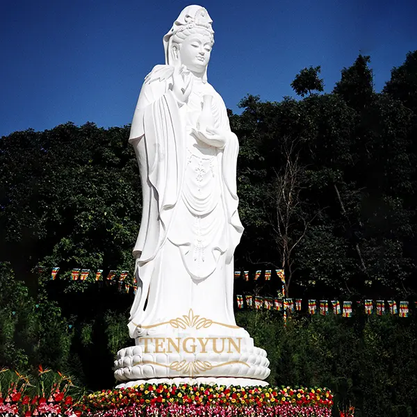 Hand carved Buddhist Avalokitesvara marble buddha statue