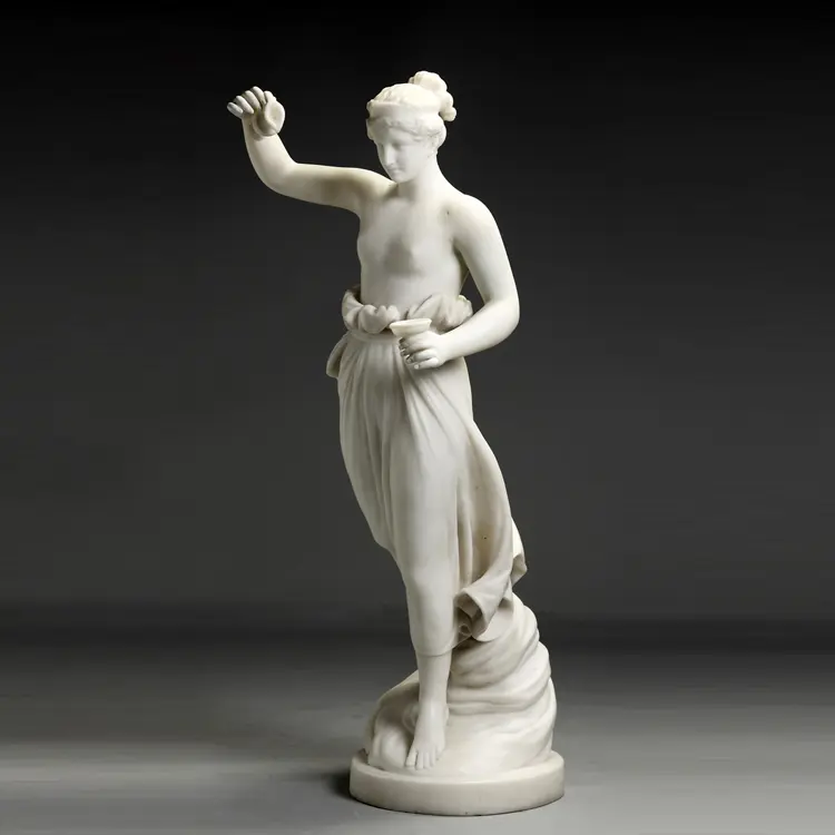 Home Decorative Life Size Marble Carved Nude Femal Stone Naked Woman Statue