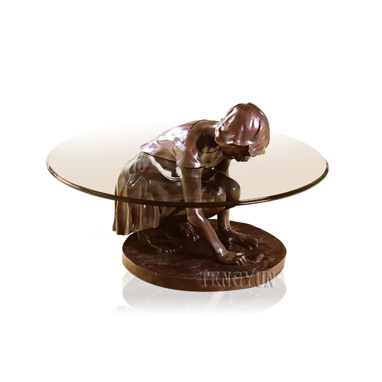 Home Decorative Modern Art Metal Life Size Naked Woman Bronze Female Sculpture Coffee Table